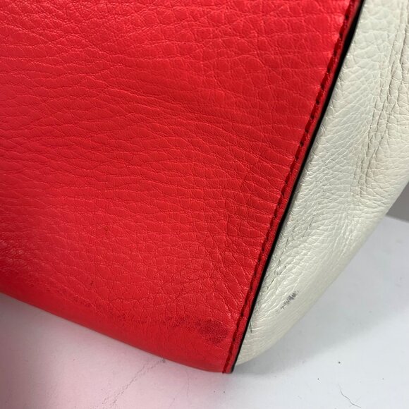 KATE SPADE Leo Houston Street Two Tone Pebble Leather Satchel Handbag - Picture 2 of 13